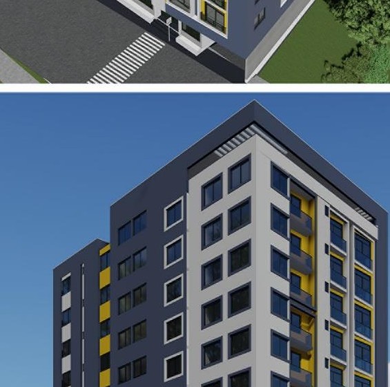 Finance House Apartments, angled view