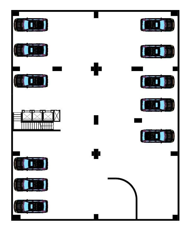 Taleex Apartment, underground parking layout